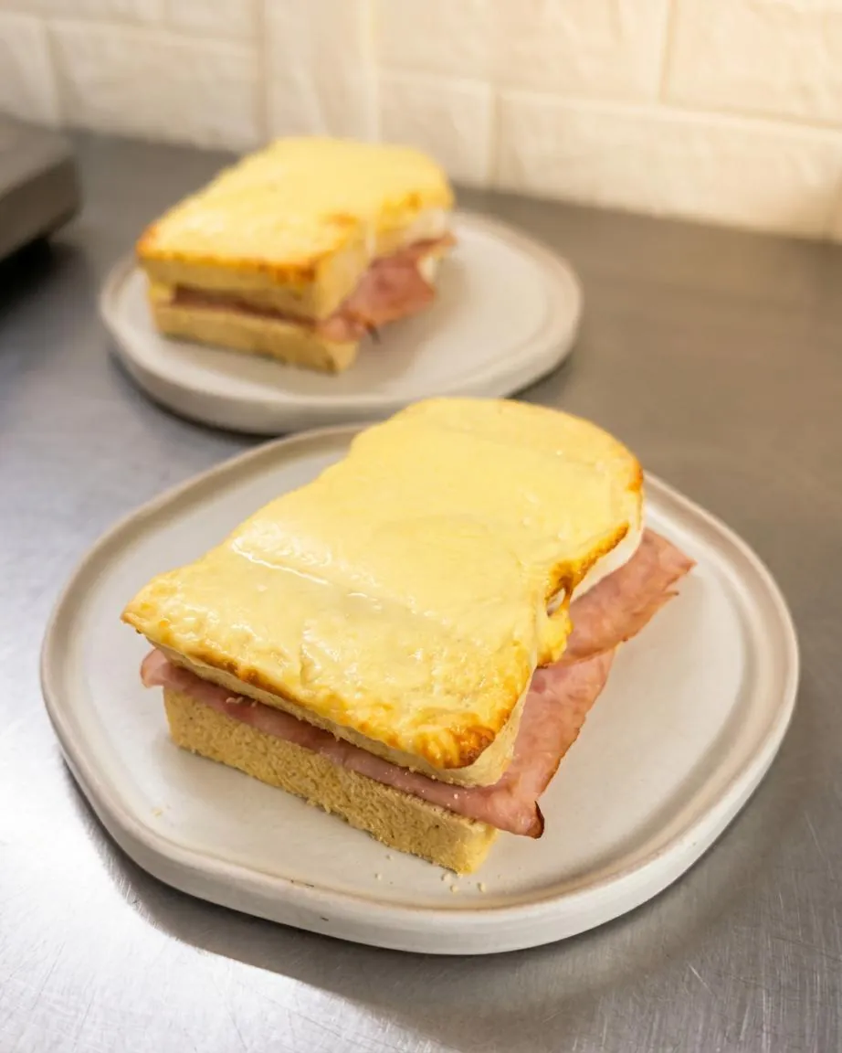 Sándwich JyQ: jamón y queso gratinado